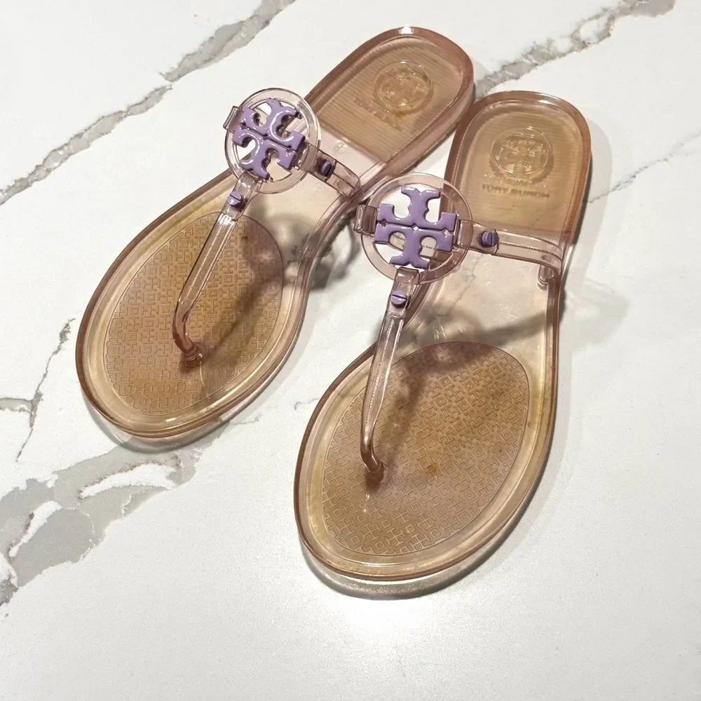Tory Burch | Women's Mini Miller Purple Jelly Thong Sandals 6